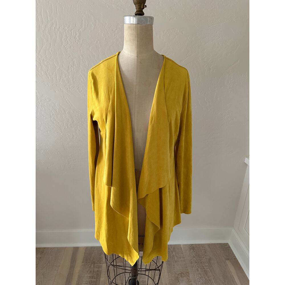 SOFT SURROUNDINGS | Womens Shape Drape Faux Suede Jacket Size M Yellow Lagenlook